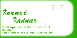 kornel kadnar business card